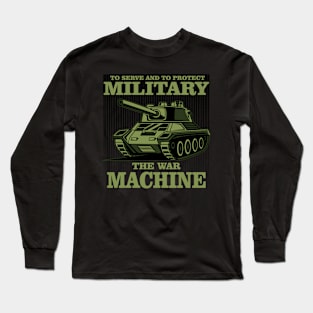 Military Tank Machine Long Sleeve T-Shirt